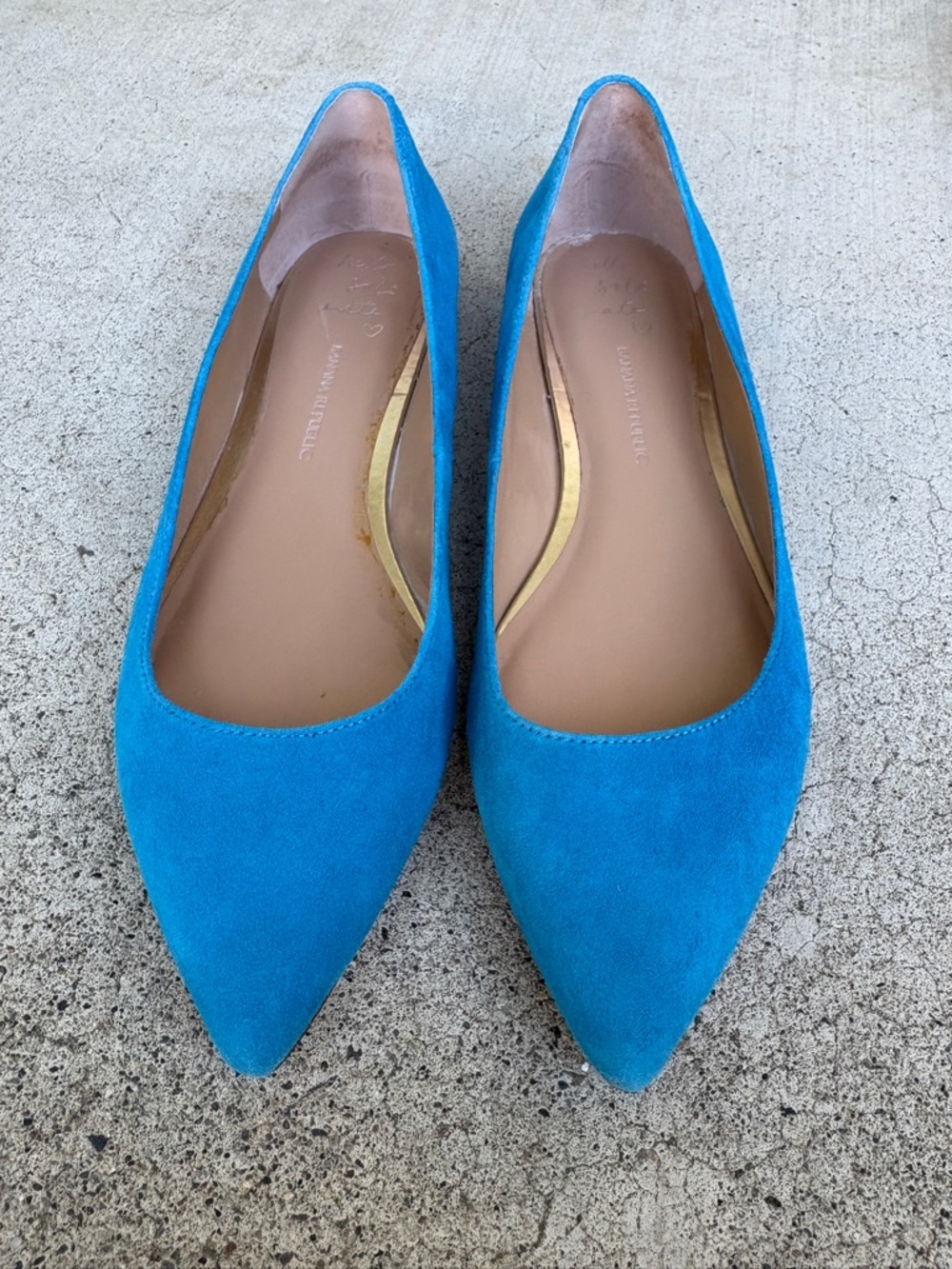 Banana Republic Teal Pointed-Toe Suede Women’s Flats